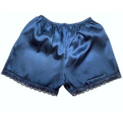 Σετ Σατέν Babydoll με Δαντέλα Μπλε Σκούρο - Image 3
