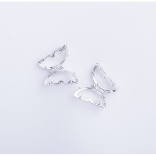 Σκουλαρίκια Ατσάλινα Διαφανείς Πεταλούδες