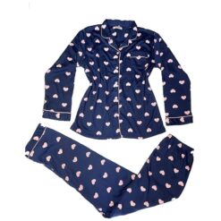 Σετ Πιτζάμες βαμβακερές με Καρδούλες Fleece