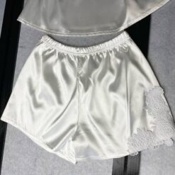 Νυφικό Σετ Σατέν Babydoll Τοπάκι με Σορτσάκι