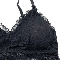 Σουτιέν Bralette Δαντελωτό, Μαύρο