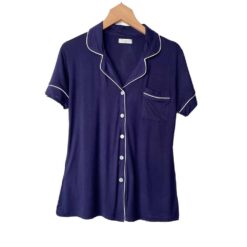 Σετ Βαμβακερές Πιτζάμες, Πουκάμισο και Παντελόνι Κάπρι, Μπλε