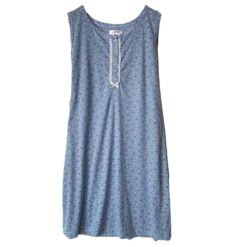 Νυχτικό ριπ βαμβακερό Plus Size, Γαλάζιο