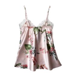 Σετ Σατέν Babydoll φλοράλ, Ροζ