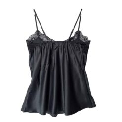 Σετ Σατέν Τοπ και Σορτσάκι Babydoll, Μαύρο