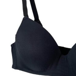 Σουτιέν Microfiber χωρίς Μπανέλα με λεπτή Ενίσχυση Cup C, Μαύρο