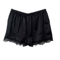 Σετ Σατέν Babydoll με Δαντέλα, Μαύρο