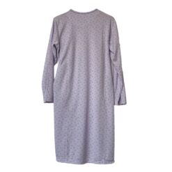 Νυχτικό Βαμβακερό Midi φλοράλ Fleece μακρυμάνικο, Μωβ