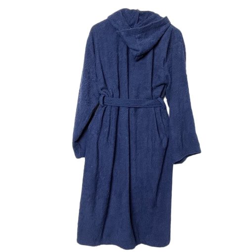 Βαμβακερό Μπουρνούζι Ρόμπα πετσετέ με Κουκούλα, Σκούρο Μπλε