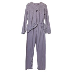 Σετ Πιτζάμες ριπ Βαμβακερές Fleece, Μπλούζα και Παντελόνι, Μωβ