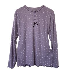 Σετ Πιτζάμες ριπ Βαμβακερές Fleece, Μπλούζα και Παντελόνι, Μωβ