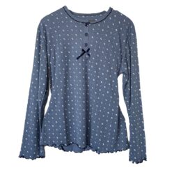 Σετ Πιτζάμες ριπ Βαμβακερές Fleece, Μπλούζα και Παντελόνι, Μπλε