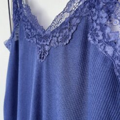 Σετ Πιτζάμες Ριπ Φλοράλ Ρόμπα, Τοπάκι και Παντελόνι, Μπλε
