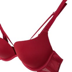 Σουτιέν Push Up Στράπλες με Ενίσχυση και Μπανέλα Cup C, Μπορντοκόκκινο