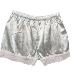 Γυναικείο Σετ Σατέν Babydoll Τοπάκι και Σορτσάκι Λευκό Φλοράλ Slim Fit, Ροζ