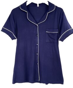 Γυναικείο Σετ Βαμβακερές Πιτζάμες Πουκάμισο και Παντελόνι Regular Fit, Μπλε
