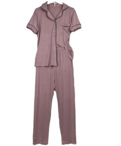 Γυναικείο Σετ Βαμβακερές Πιτζάμες Πουκάμισο και Παντελόνι Regular Fit, Ροζ