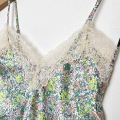 Γυναικείο Σετ Σατέν Babydoll Τοπάκι και Σορτσάκι Φλοράλ Slim Fit, Πράσινο