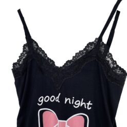 Γυναικείο Σετ Πιτζάμες Babydoll Τοπάκι και Σορτσάκι Good Night Slim Fit, Μαύρο