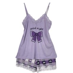 Γυναικείο Σετ Πιτζάμες Babydoll Τοπάκι και Σορτσάκι Good Night Slim Fit, Μωβ