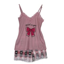 Γυναικείο Σετ Πιτζάμες Babydoll Τοπάκι και Σορτσάκι Good Night Slim Fit, Ροζ