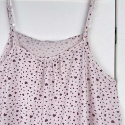 Γυναικείο Νυχτικό Βαμβακερό έως το Γόνατο με Καρδούλες Plus Size, Ροζ