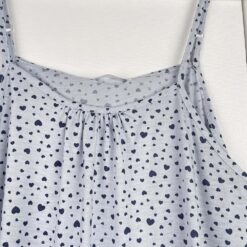 Γυναικείο Νυχτικό Βαμβακερό έως το Γόνατο με Καρδούλες Plus Size, Σιέλ