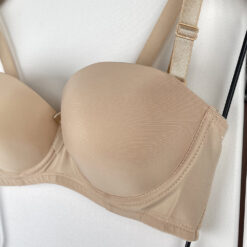 Σουτιέν Push Up Strapless με μέτρια Ενίσχυση και Μπανέλα Cup C, Μπεζ