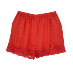 Γυναικείο Σετ Σατέν Babydoll Τοπάκι και Σορτσάκι με Δαντέλα Slim Fit, Κοραλί
