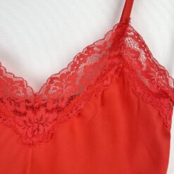 Γυναικείο Σετ Σατέν Babydoll Τοπάκι και Σορτσάκι με Δαντέλα Slim Fit, Κοραλί