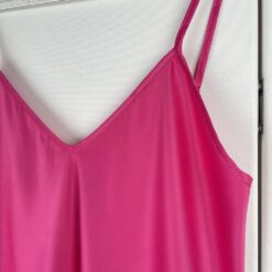 Γυναικείο Σατέν Νυχτικό κοντό με ρυθμιζόμενες Τιράντες Slim Fit, Φούξια