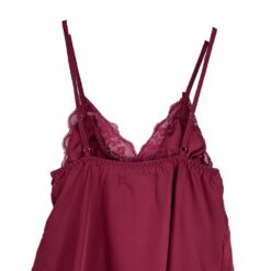Γυναικείο Σετ Σατέν Babydoll Τοπάκι και ψηλόμεσο Σορτσάκι Slim Fit, Μπορντό