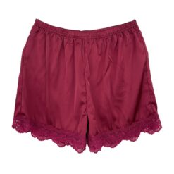 Γυναικείο Σετ Σατέν Babydoll Τοπάκι και ψηλόμεσο Σορτσάκι Slim Fit, Μπορντό