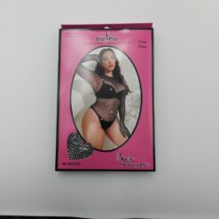 Σέξι Διχτυωτά Εσώρουχα με Στρας Plus Size, Μαύρο