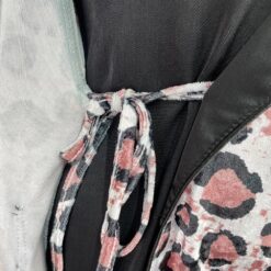 Γυναικείο Σετ Νυχτικό Σατέν Midi με Velvet Ρόμπα Regular Fit, Μαύρο