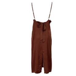 Γυναικείο Σετ Νυχτικό Σατέν Midi με Velvet Ρόμπα Regular Fit, Κεραμιδί