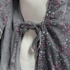 Γυναικεία Ρόμπα Βαμβακερή Midi Φλοράλ Regular Fit, Γκρι