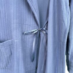 Ανδρική Ρόμπα Polar Fleece με Ζώνη, Εσωτερικά Κορδόνια και Γιακά Regular Fit, Μπλε Yale