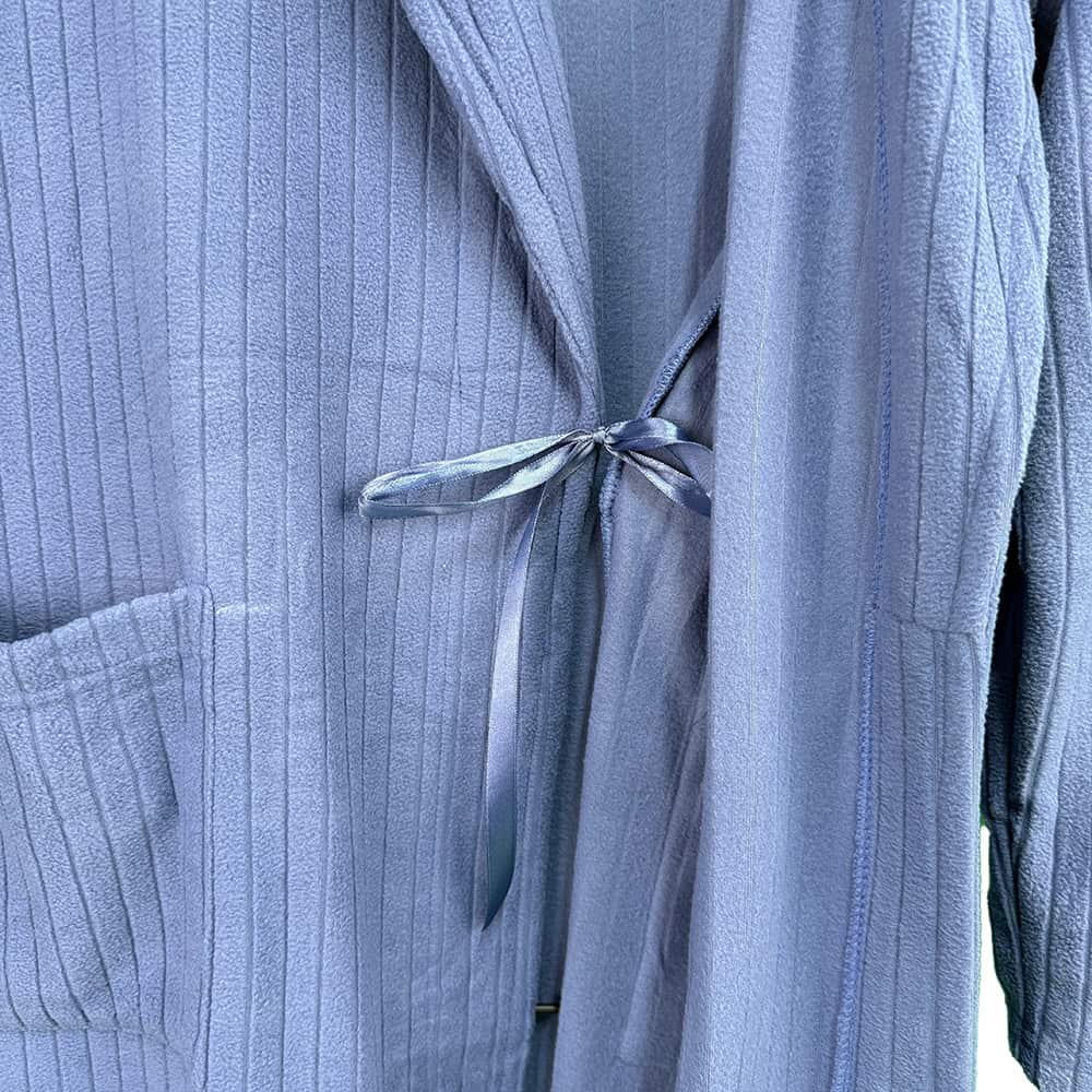 Ανδρική Ρόμπα Polar Fleece με Ζώνη, Εσωτερικά Κορδόνια και Γιακά Regular Fit, Μπλε Yale
