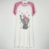 Γυναικείο Νυχτικό T-shirt κοντομάνικο με σχέδιο Ελεφαντάκι Regular Fit, Ροζ