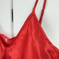 Γυναικείο Σετ Σατέν Νυχτικό Μίνι και Ρόμπα Σατέν Φλοράλ Regular Fit, Κόκκινο