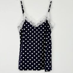 Γυναικείο Σετ Babydoll Πουά Τοπάκι και Σορτσάκι Slim Fit, Μπλε Μαρέν