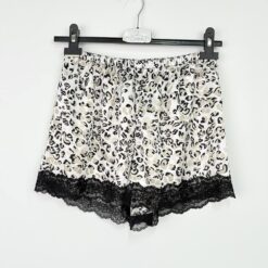 Σετ Σατέν Babydoll Άνιμαλ Πριντ Τοπάκι και Σορτσάκι Slim Fit, Εκρού