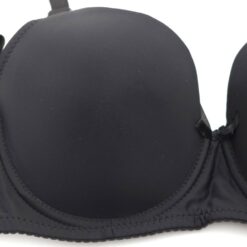 Σουτιέν Push Up με μέτρια Ενίσχυση και Μπανέλα Cup E, Μαύρο