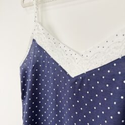 Σετ Βαμβακερό Babydoll Πουά Τοπάκι και Σορτσάκι Slim Fit, Μπλε Μαρέν