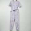 Σετ Γυναικείες Φόρμες Βαμβακερές Tie-Dye Regular Fit, Μωβ