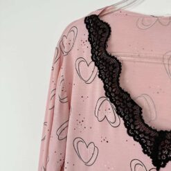 Σετ Γυναικείες Πιτζάμες Βαμβακερές Μακρυμάνικη Μπλούζα και Παντελόνι Slim Fit, Ροζ