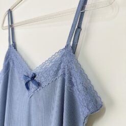Σετ Γυναικείες Πιτζάμες Ριπ Ρόμπα κοντή, Τοπάκι και Παντελόνι Slim Fit, Γαλάζιο