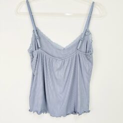 Γυναικείο Σετ Babydoll Ριπ Τοπάκι και ψηλόμεσο Σορτσάκι Slim Fit, Γαλάζιο