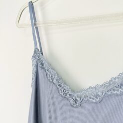 Γυναικείο Σετ Babydoll Ριπ Τοπάκι και ψηλόμεσο Σορτσάκι Slim Fit, Γαλάζιο